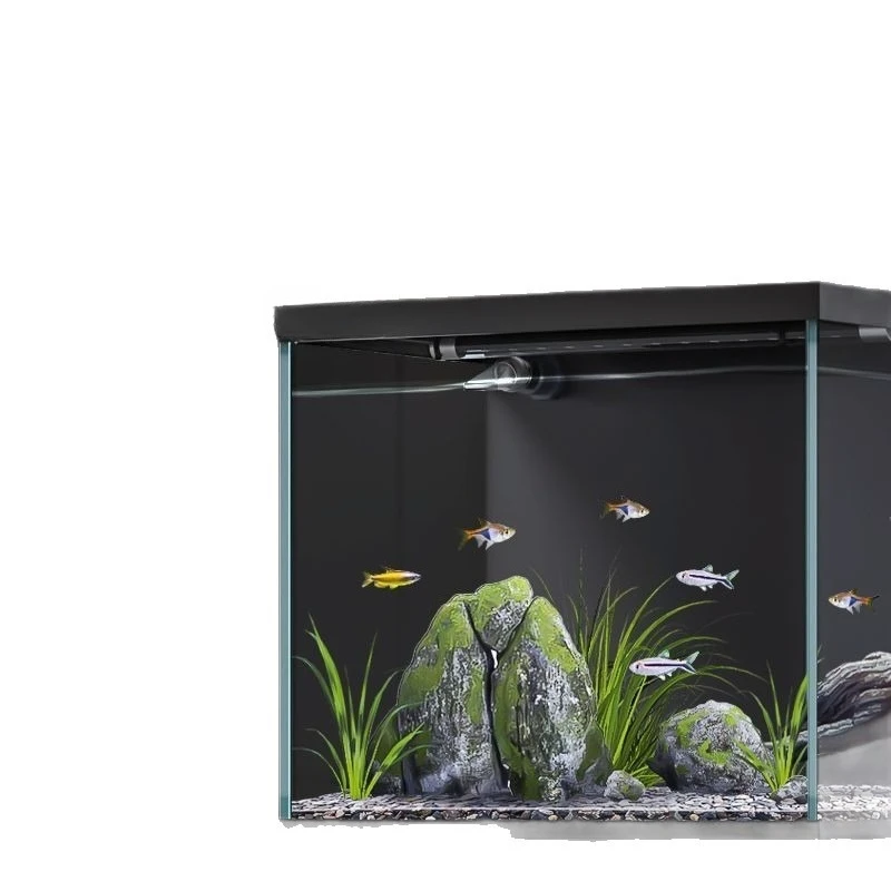 

Fish tank living room household small floor back filter ultra-white glass ecological landscaping new goldfish tank