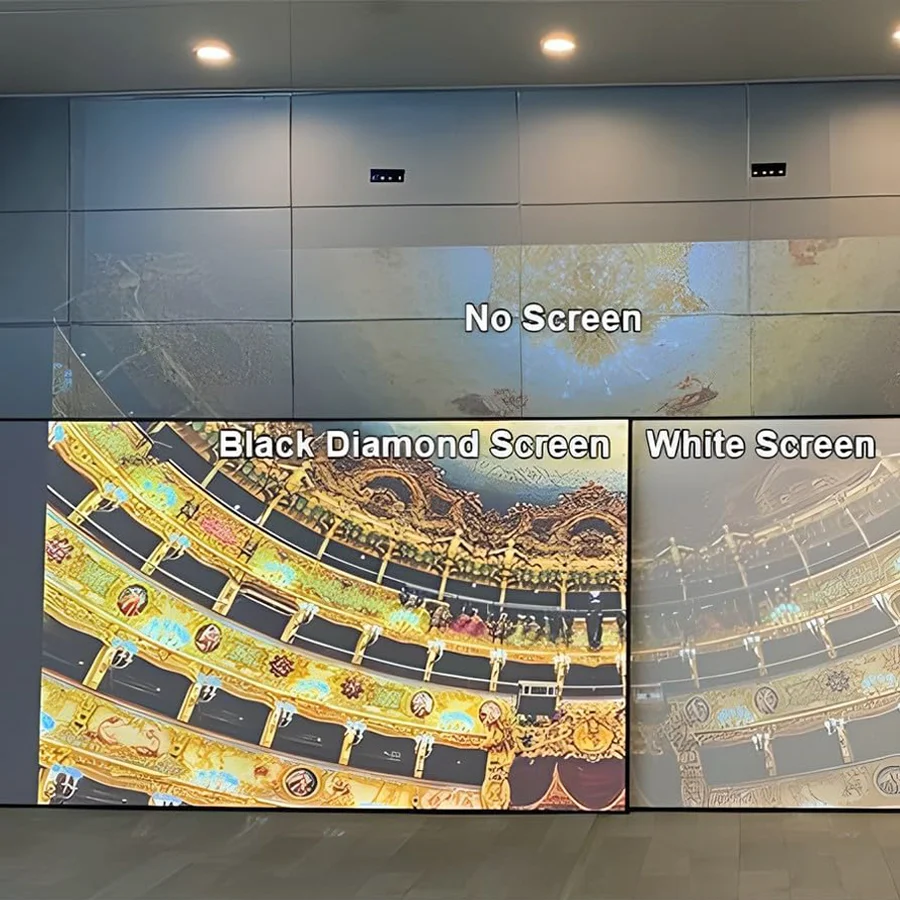 Black Diamond 120 inch ALR Projector Screen 16:9 4K/8K 3D UHD Fixed Frame Projection Screen Wall Mount Narrow Bezel for Standard