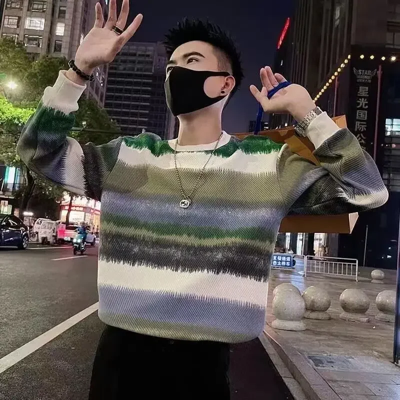 

Sweatshirts for Men Harajuku Fashion Slim Fit Man Pullover New In S 90s Vintage Funny Korean Style Tops Clothing Deals Cotton