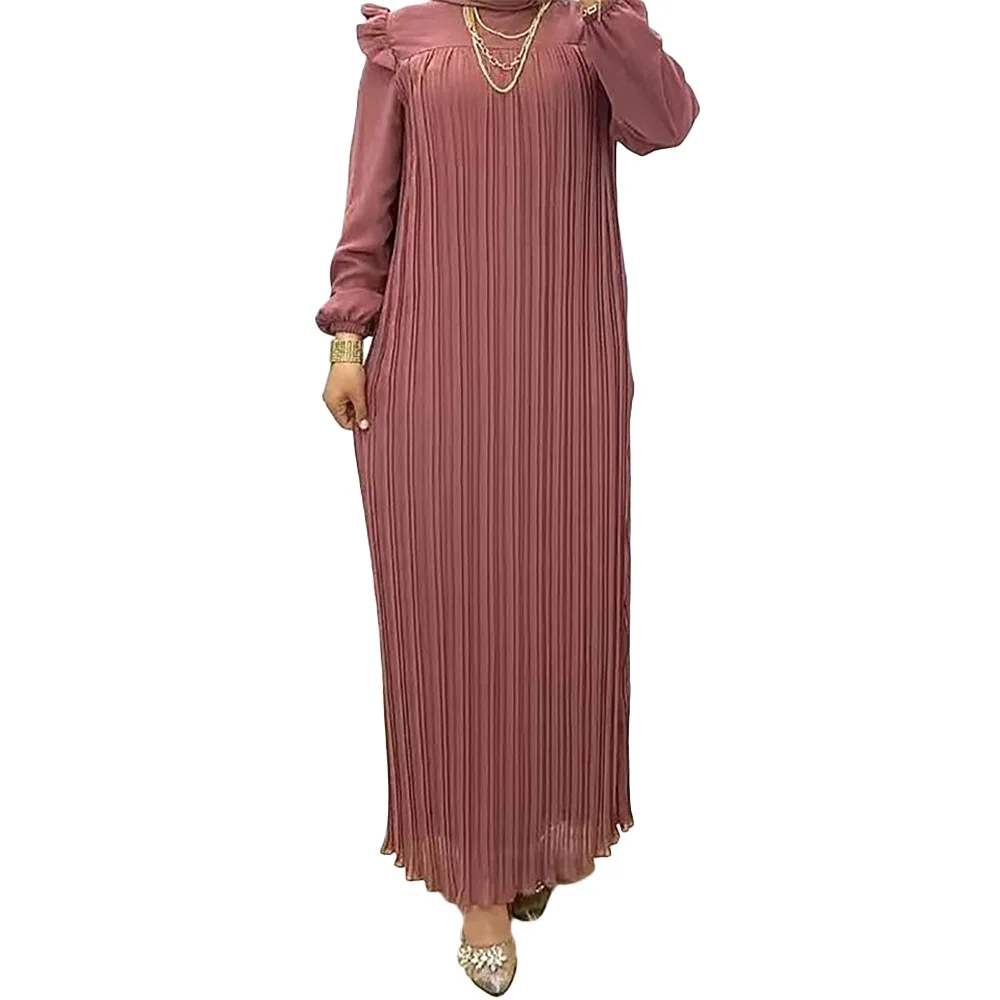 Chiffon Pleated Ruffle Dress Women Summer Spring Elegant Dresses Matching Set Jumpsuit Playsuit view 5