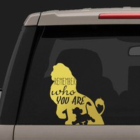 Lion King Classic Movie Decals Laptop Car Window Decoration, Remember Who You Are Vinyl Sticker Kids Room Wall Decal Decor Mural