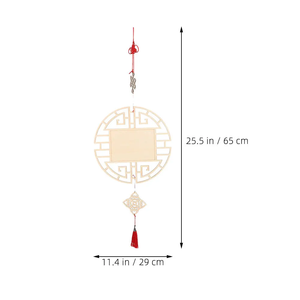 2 قطعة قلادة خشبية على الطراز الصيني شرائح خشبية غير مكتملة ذاتية الصنع مع ثقوب لوحة جدار مهرجان الربيع