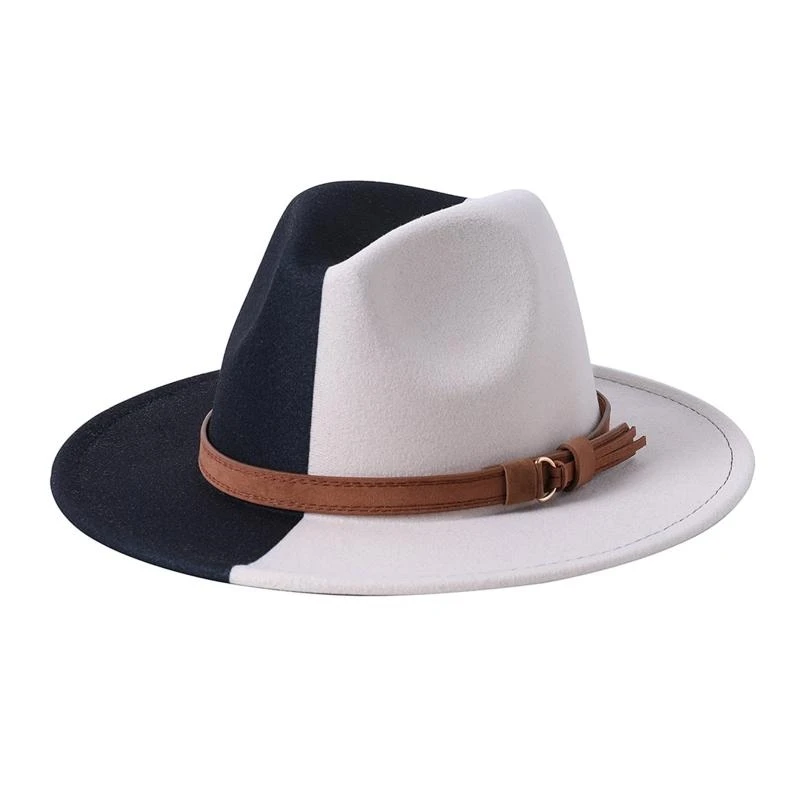 Color Matching Fedora Hats for Women Men Thick Fabric Cowboy Casual Hats