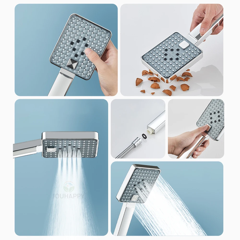New 3 Modes Adjustable Handheld Shower Head Water Saving Shower Head Multifunctional NozzleBathroom Accessories OrHome Shower