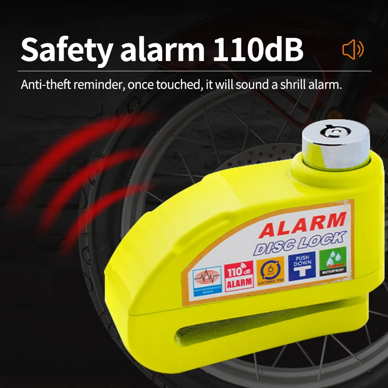 Universal Motorcycle disc brake lock Alarm Reliable Wheel PadlockMotorcycle Bicycle Lock Alarm Safety Protection Accessories image 4