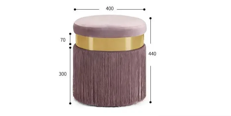 Northern Europe Ins Dressing Stool Round Modern Makeup Chair Concise Shoes Low Stools Ottoman Thickened Sponge Seat