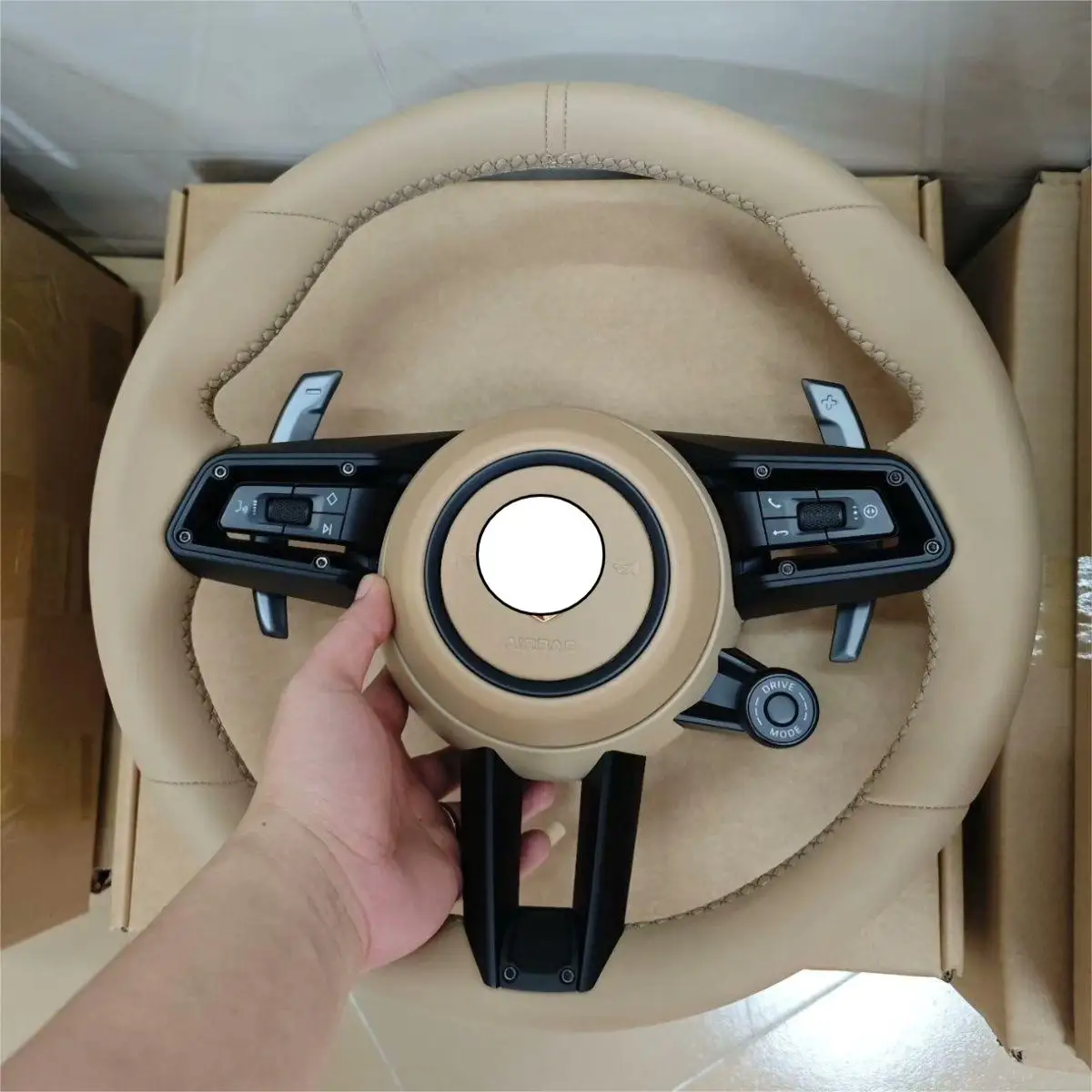 Custom Alcantara Carbon Fiber Steering Wheel Fit for Porsche 911.2 971 959 718 Macan Panamera Cayman Racing Wheel Convertible