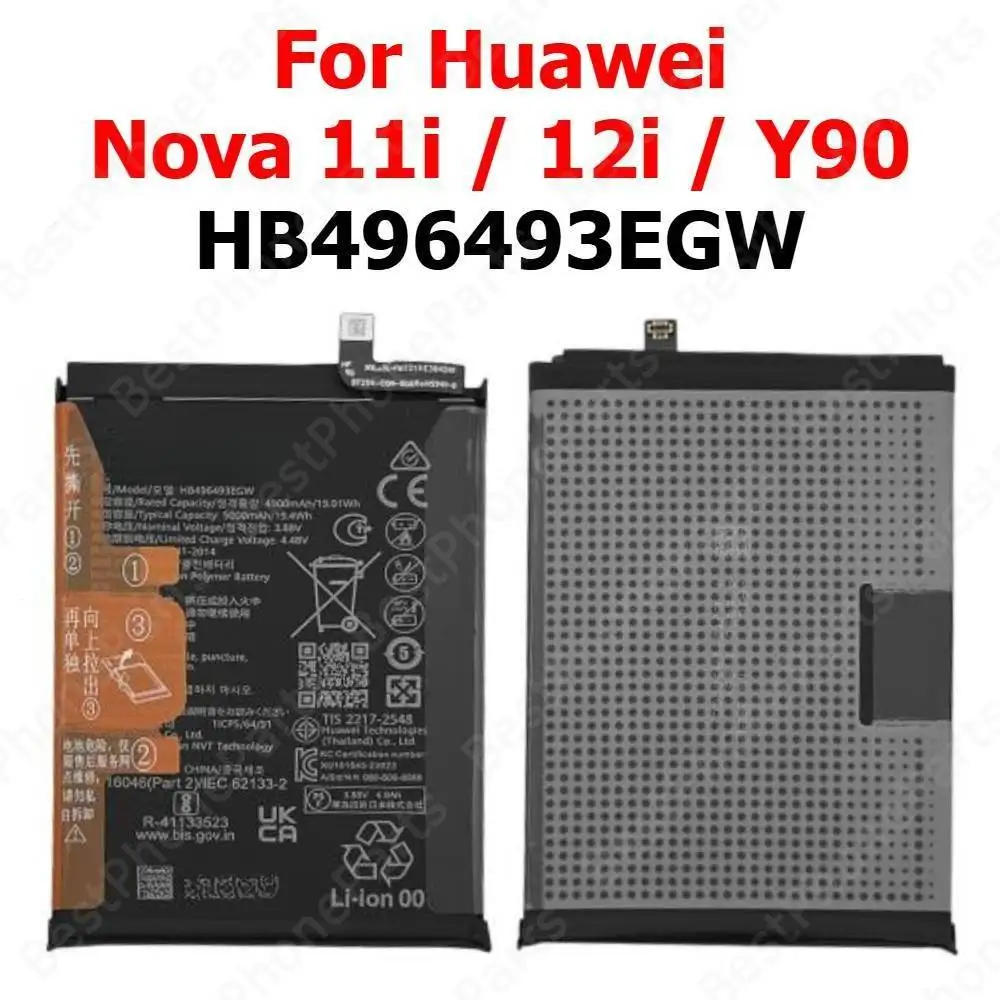 Batería para Huawei Nova 11i 12i Y90 HB496493EGW, batería integrada de Li-lon de 4815mAh, piezas de repuesto para teléfono móvil