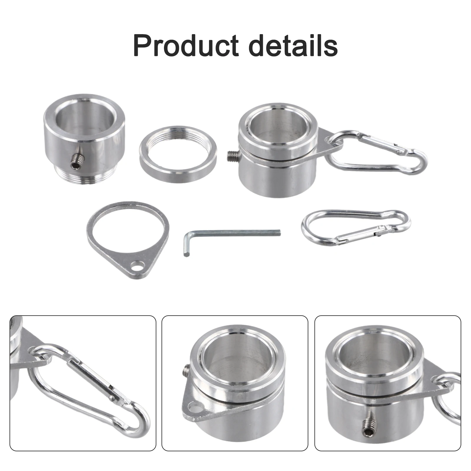 Home Garden Flag Outdoor Flag Display Silver Black 1inch Flagpole Buckle Flagpole Rotating Buckle Elegant Appearance