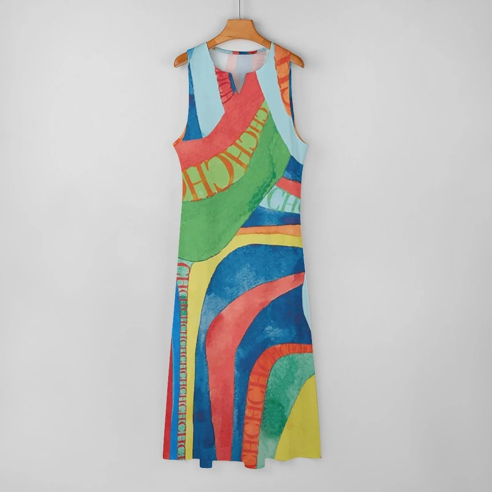 Fashion New Women's Dresses Multicolour Splicing Party Dresses Sleeveless Casual Peplum Women's Dresses