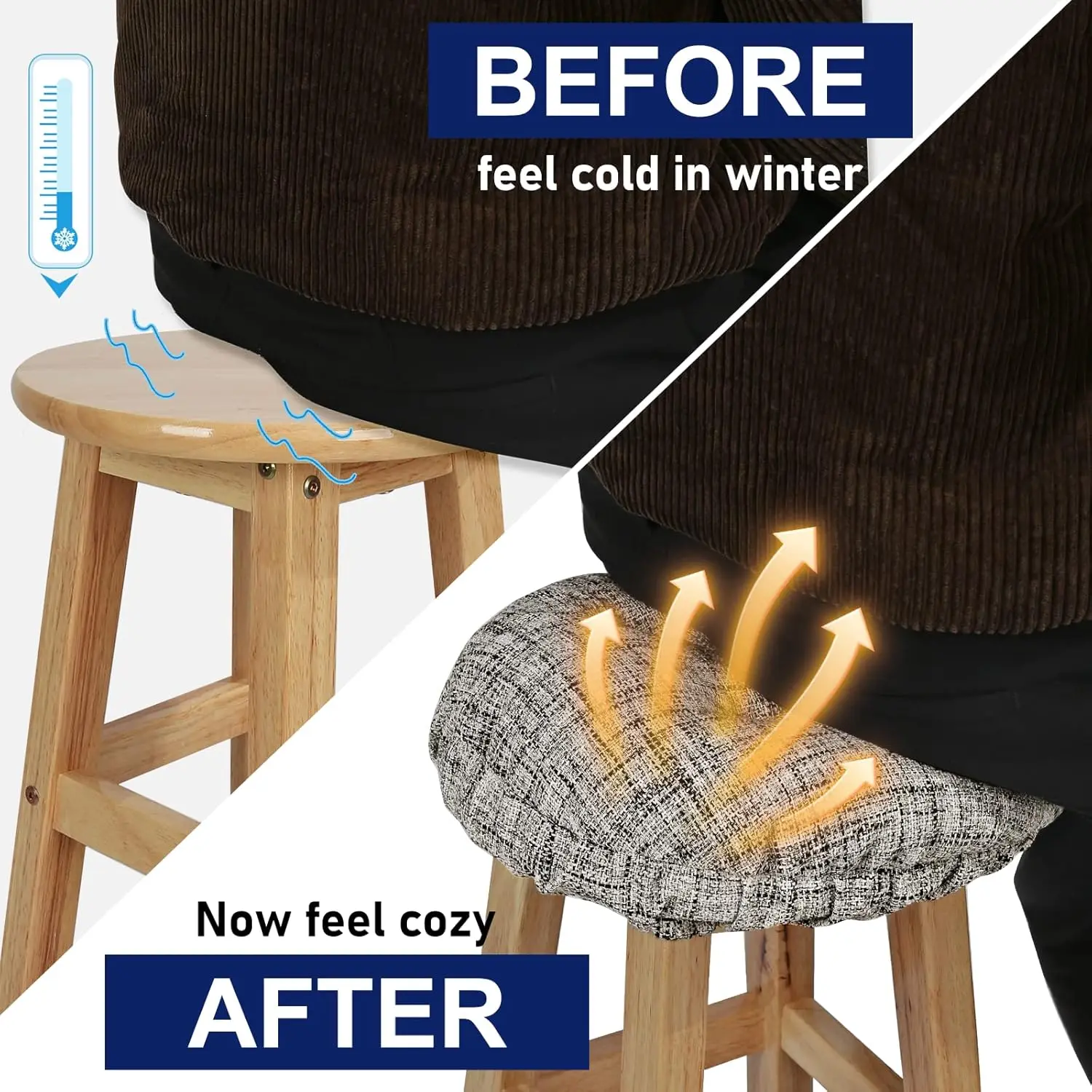 Sinosso-Silicone Rodada Bar Stool Almofada, Capa Acolchoada, Anti-Skid, Moda Interior Tecelagem Design, Moderno