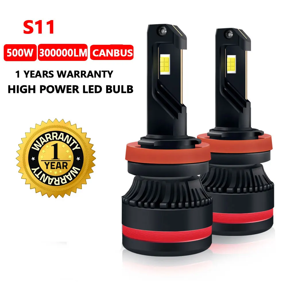 H7 H4 H11 K5C Pro LED Headlight 500W 300000LM High Power Canbus H1 H8 HB4 HB3 9005 9006 Turbo Lamp 6000K CSP Chip 12V Car Light