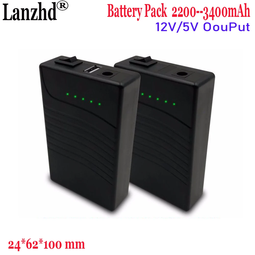 2024 NEW 5V 12v 18650 3400mAh Lithium Li ion Battery pack 3S1P DC 12V and USB 5V Mobile power With 5521 cable and charger