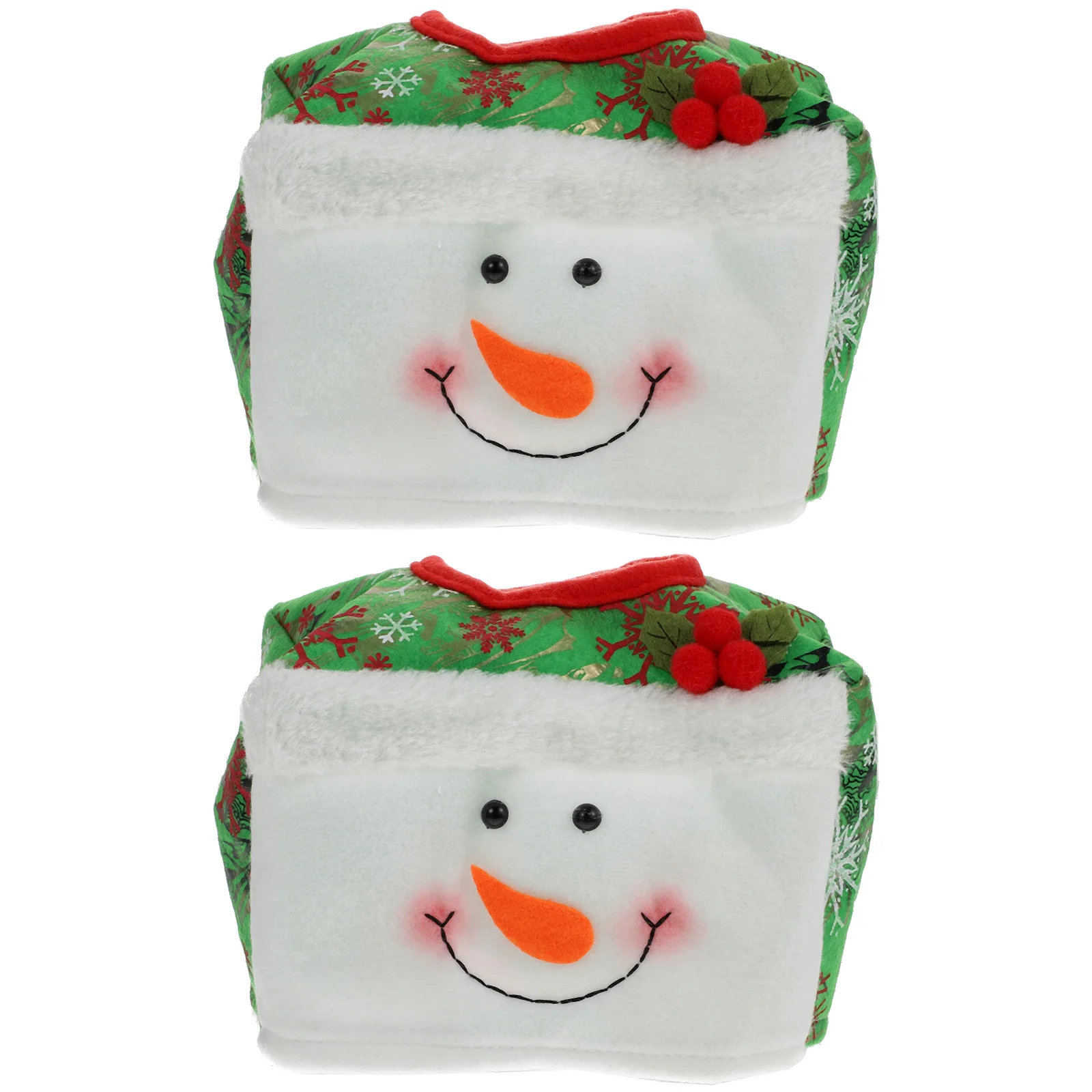

2 Pcs Christmas Tissue Box Cover Non woven Fabric Storage Bag Home Decorative Tissue Holder Gift Idea for Family Party