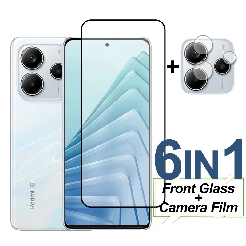 Full Cover Tempered Glass For Xiaomi Redmi Note 14 Glass Screen Protector Protective Phone Camera Lens Film On Redmi Note 14