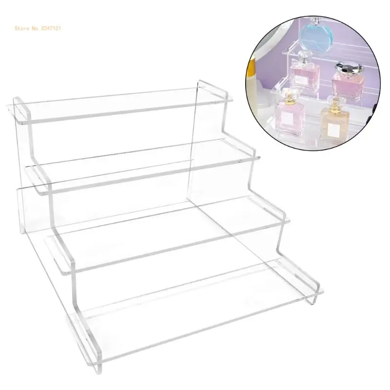 Acrylic Display Risers 4 Tier Figures Desktop Showcase Reusable Jewelry Rack Dropship