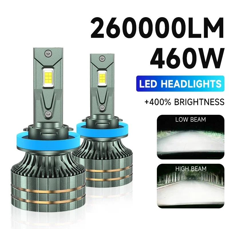

460W H7 H4 H11 LED Headlights 260000LM Led Canbus High Power Car Lamps 9005 9006 HB3 HB4 H1 Turbo Fog Car Light 1 Copper Tube