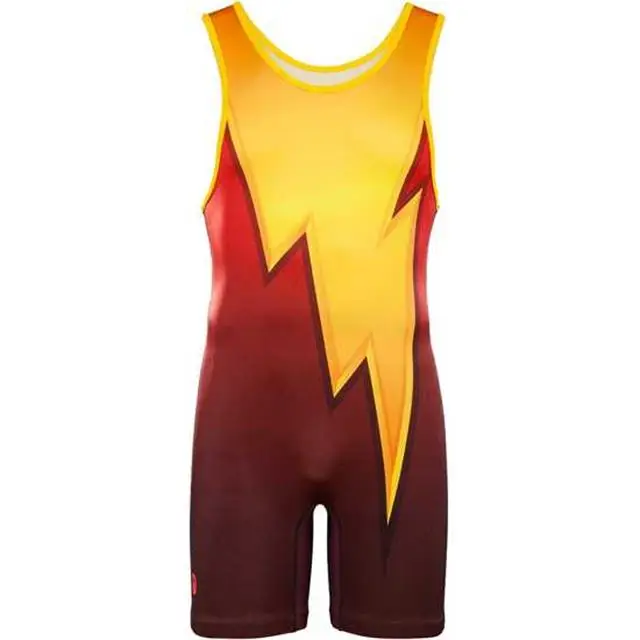 Yellow and Red Wrestling Singlet Body Wear Bodysuit Overalls One-piece Wrestling  Power Lift Weightlifting PowerLifting Uniform