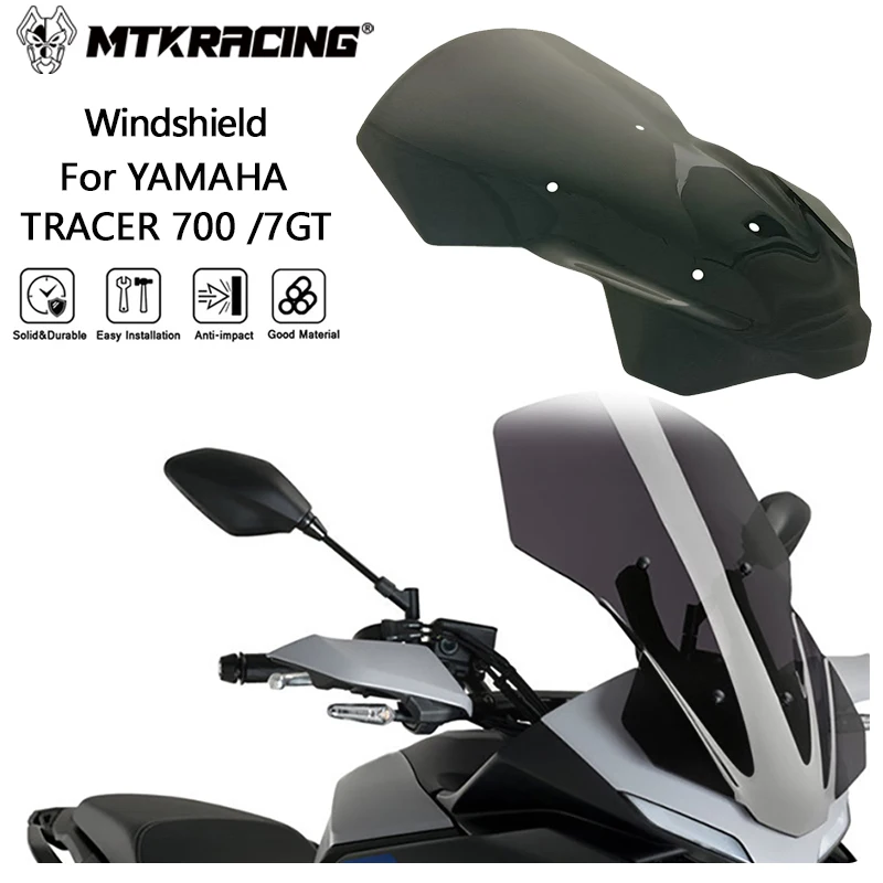 Лобовое стекло MTKRACING для YAMAHA TRACER 700/GT, детали мотоцикла, переднее лобовое стекло, акриловые ветрозащитные дефлекторы экрана