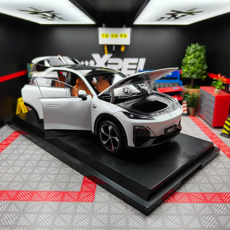 Moulé sous pression 1:18 échelle Changan bleu profond S7 Original usine porte complète alliage voiture modèle à collectionner jouet cadeau Souvenir affichage