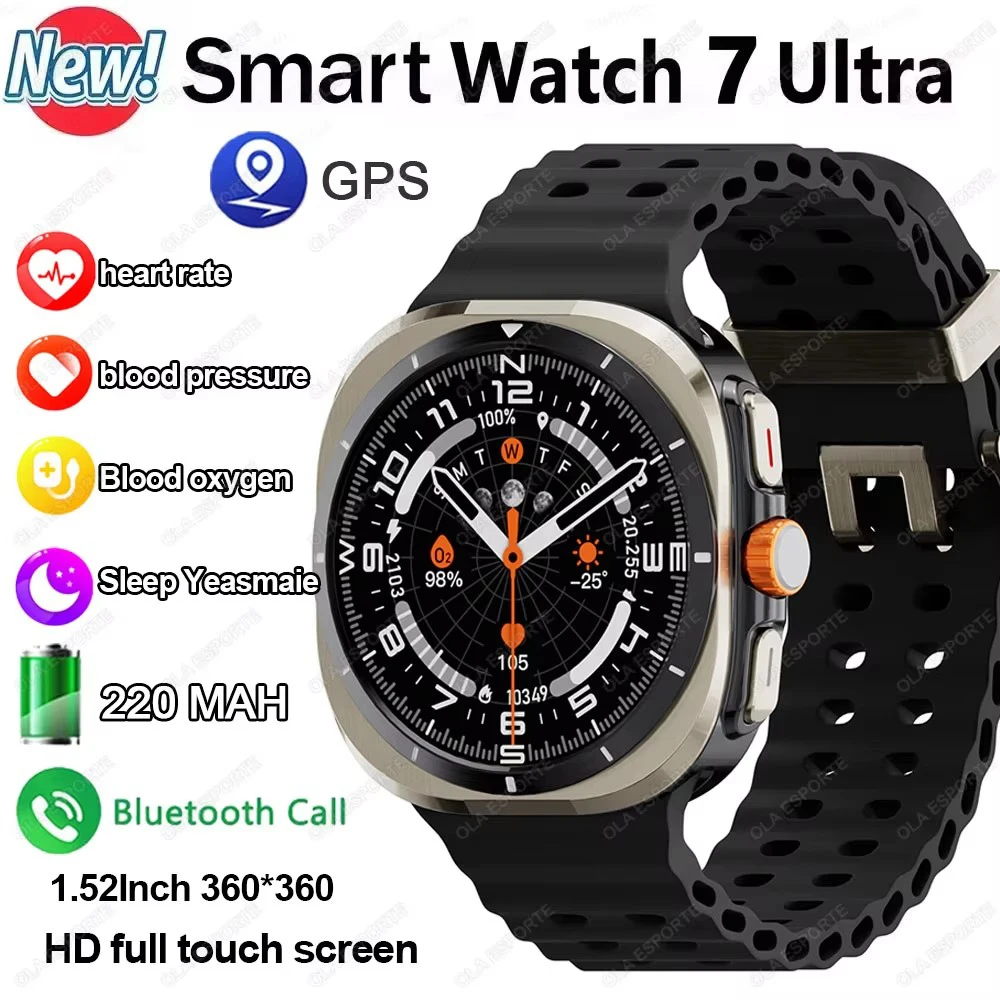 For Samsung Galaxy New Watch 7 Ultra GPS Trackr NFC Smart Watch Men Custom Dial 460*460 AMOLED Bluetooth Call Sport Smartwatchs