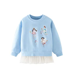 Jumping Meters Bunny New Arrival 2-7T Girls Shirts Baby Clothes Girls Sweatshirts Toddler Costume Mesh Hooded Shirts