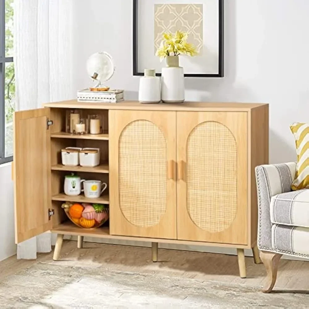 Rattan Shoe Cabinet for Entryway with Adjustable Shelf，Freestanding Shoe Rack Cabinet Storage Organizer,Shoe Storage Cabinet image 2