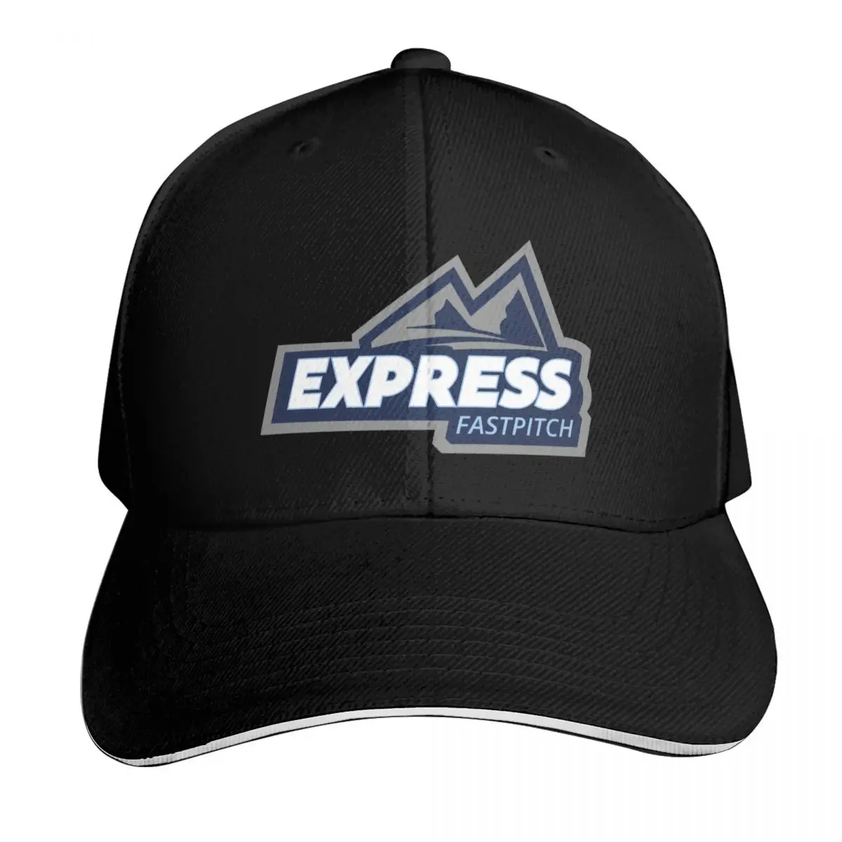 Express Fastpitch Baseball Cap Contrast Two Tone Brim Snapback Flat Bill Strapback Dad Hat