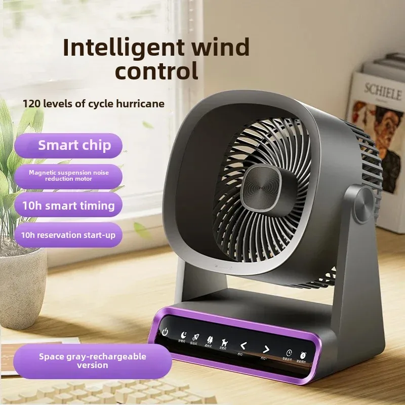 Desktop Circulating Fan Small Silent Office Desk Cooling Air Conditioner Electric Fan USB Rechargeable Cooling Device