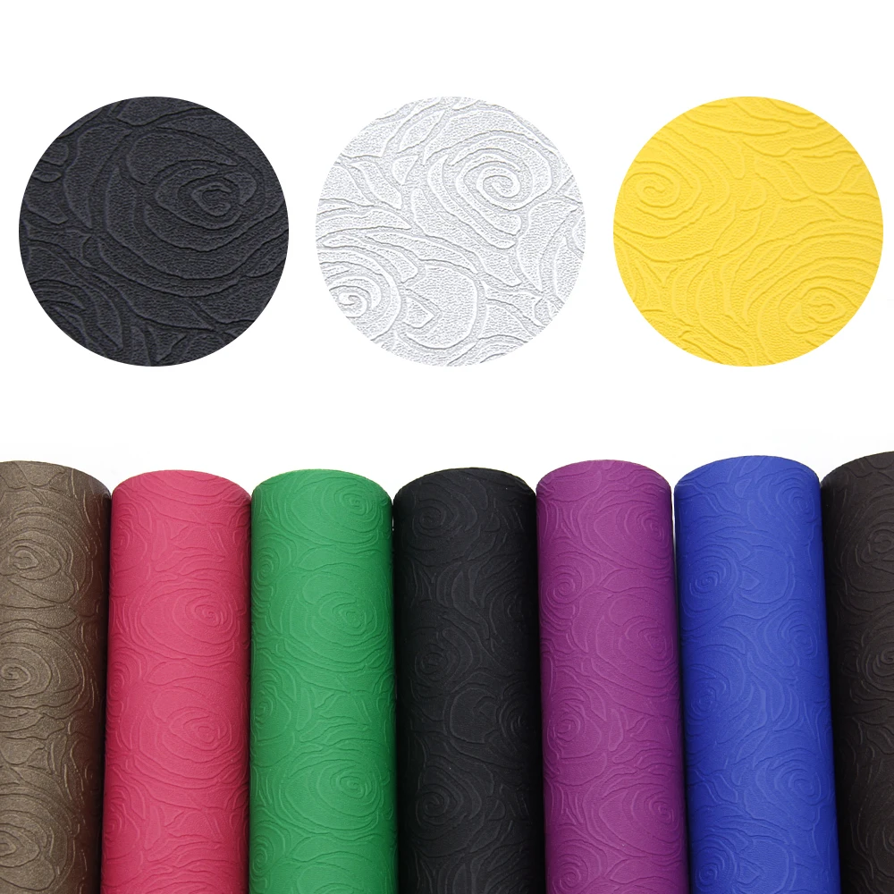 1pcs flower Bump Texture Faux Synthetic Leather 7.7*12.9inch Fabric Sheets