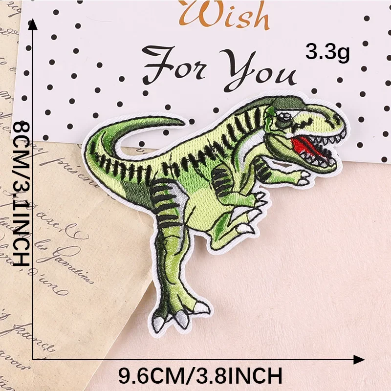 

Dinosaur Tyrannosaurus Rex Embroidered Iron on/Sew on Patch for DIY Clothing T-shirt Jeans Hats Bags Dress Shoes Jackets