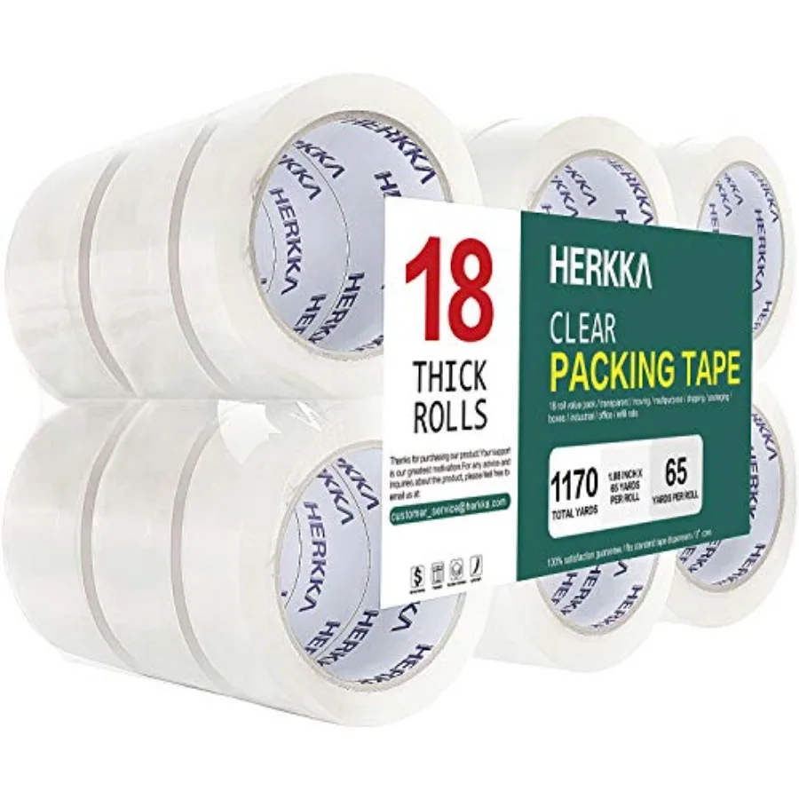 

Heavy Duty Clear Packing Tape for Shipping Moving and Packaging Applications 18 Rolls Thicker Transparent Tape 1.88 Inches Wide