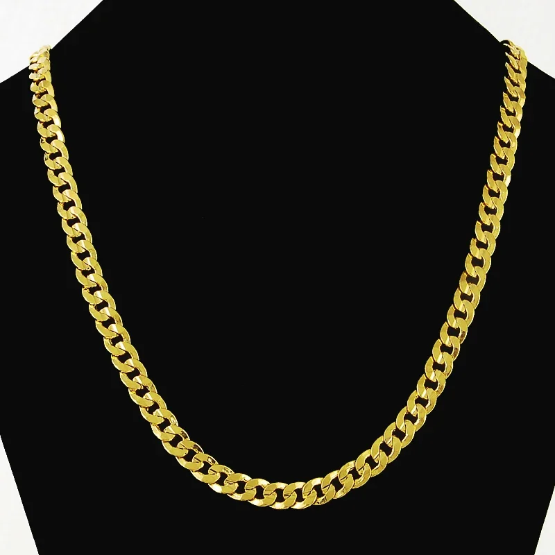 

HipHop Jewelry Cuban 24K Electroplated Gold 8MM Width 70CM Sideways Men's Necklace Chains