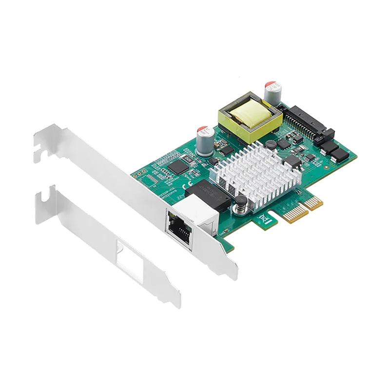 PCIE to 2.5G POE Gigabit Card Single Port RJ45 Gigabit PCIe X1 PoE+ Ethernet Network Card Frame 802.3At I225 Chip