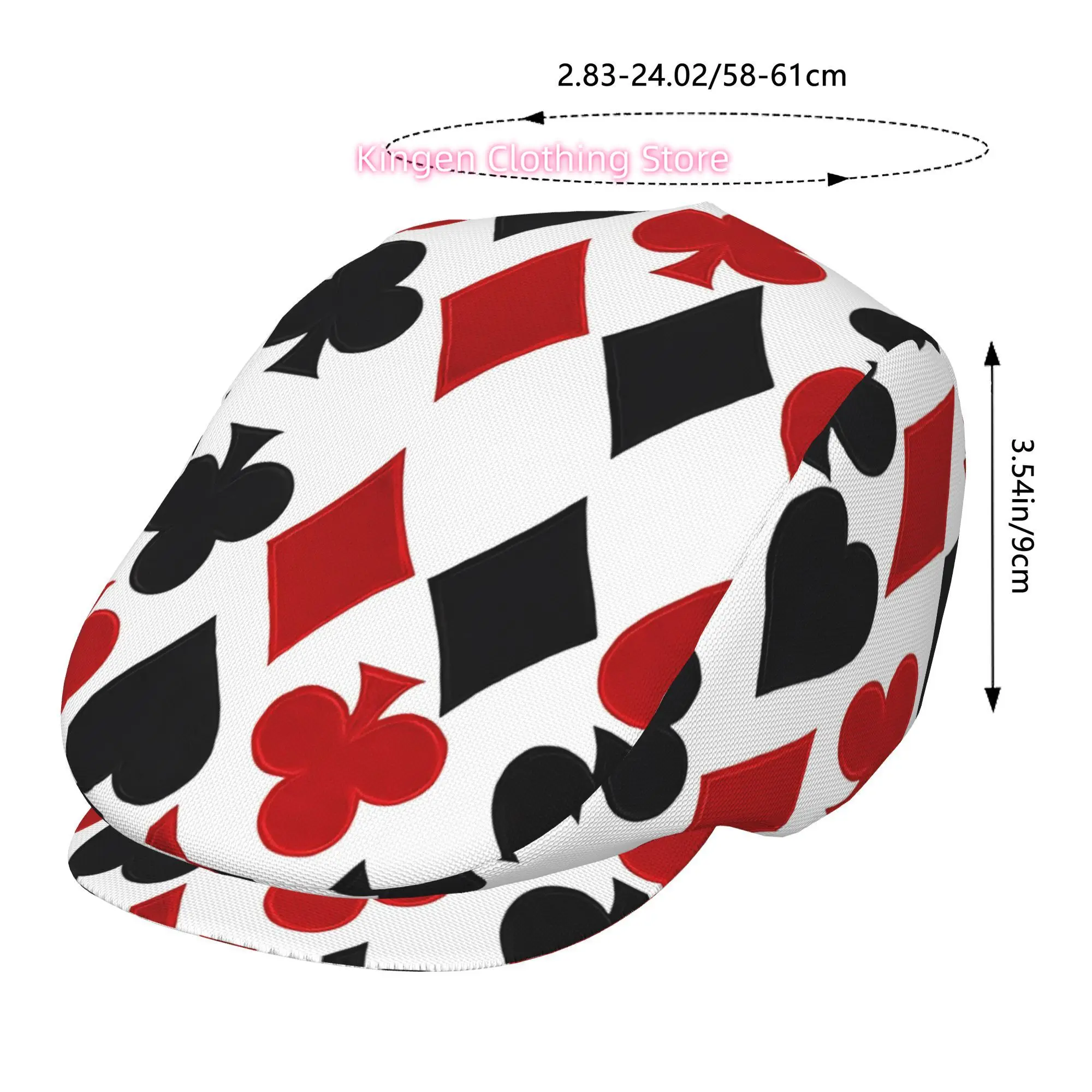 Playing Card Decal Men And Women Adjustable Flat Cap Newsboy Beret Ivy Cap Irish Cabbie Fishing Hats Forward Caps Gatsby Caps
