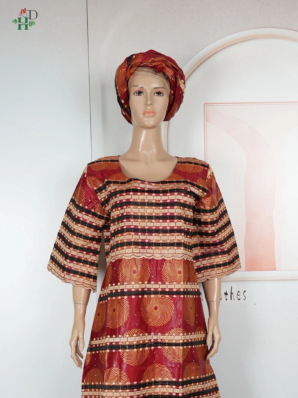 H&D New African Clothes For Women Traditional Embroidery Dresses Bazin Riche Maxi Dress Women High quality Party Wedding