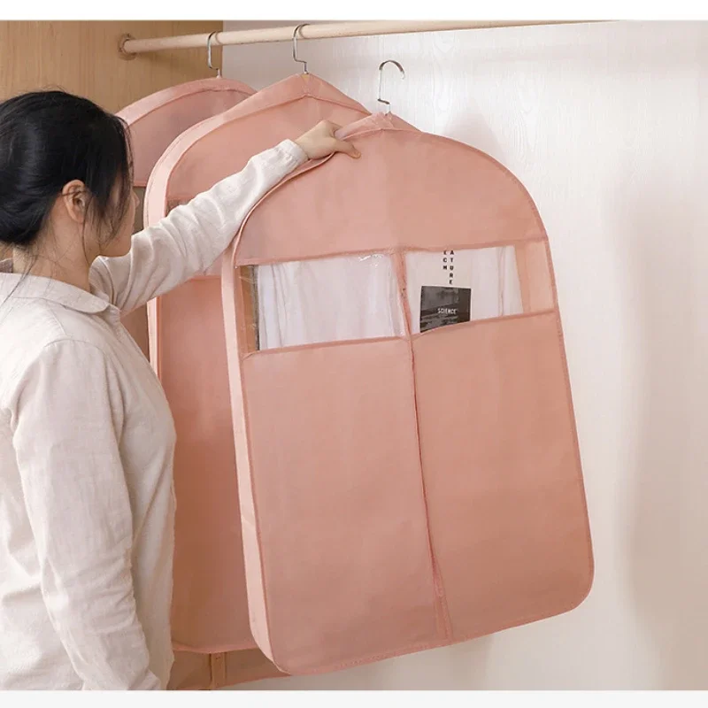 Clothes Hanging Dust Cover Wedding Dress Cover Suit Storage Bag Garment Bags Coat Organizer Wardrobe Hanging Clothing Organizers