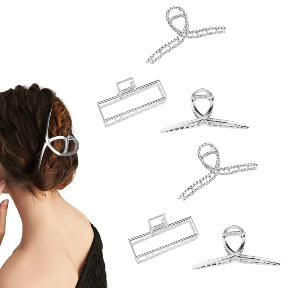 

Набор из 6 больших металлических заколок-крабов для волос, нескользящие зажимы для густых, тяжелых и длинных волос, модные заколки-крабы для укладки, аксессуары для женщин