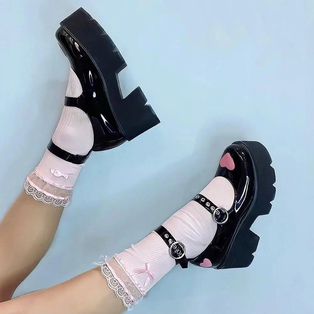 Platform Wedges Mary Janes For Women Pumps 2023 Spring Summer Brand New Gothic Style Comfy Women Office Lady Shoes Big Size 43