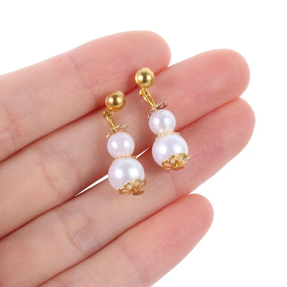 Collar Goth Pearl Choker Beads Necklace Neck Chain Pearl Necklace Earrings Doll Accessories