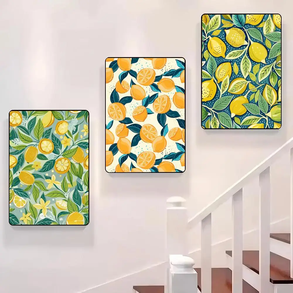

Citrus Floral Pattern Poster Sticky Wall Waterproof Home Living Room Bedroom Bar Aesthetic Decoration Perfect Gift