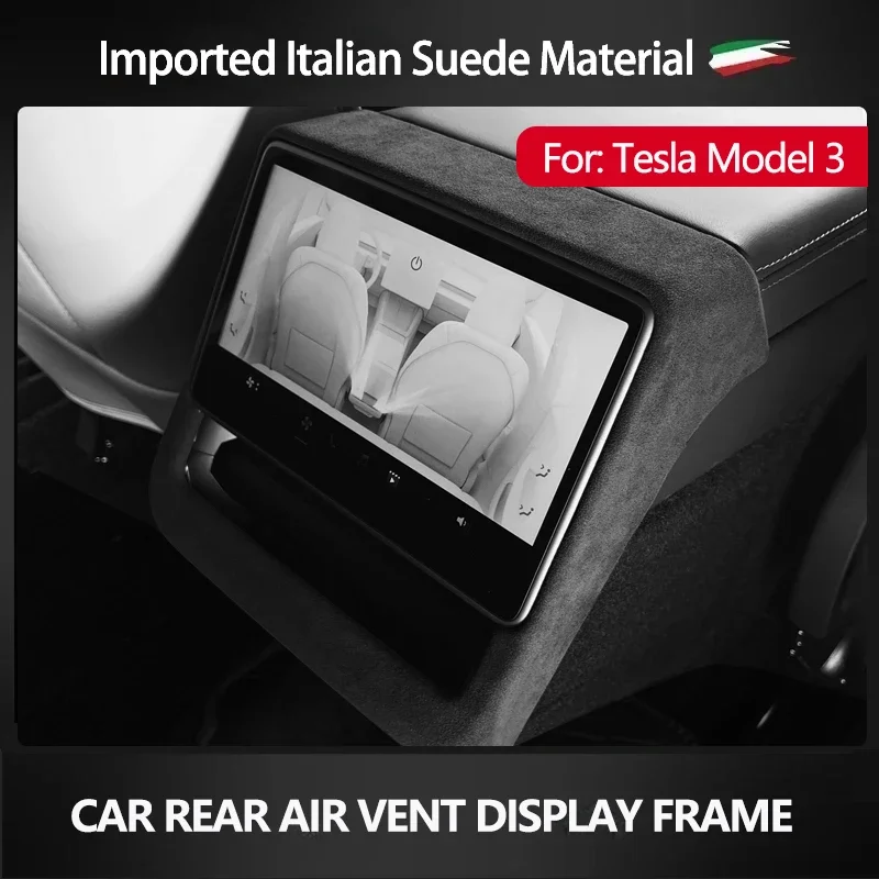 

Imported Top Suede Car Rear Air Outlet Display Frame Panel Trim Interior Accessories For Tesla New Model 3 Highland 2024-Up