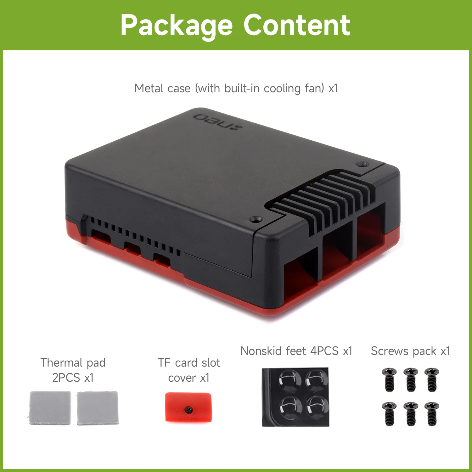 Wave share Argon Neo Aluminium legierung Gehäuse für Himbeer Pi 5, eingebauter Lüfter, abnehmbare obere Abdeckung Himbeer Pi 5 Gehäuse