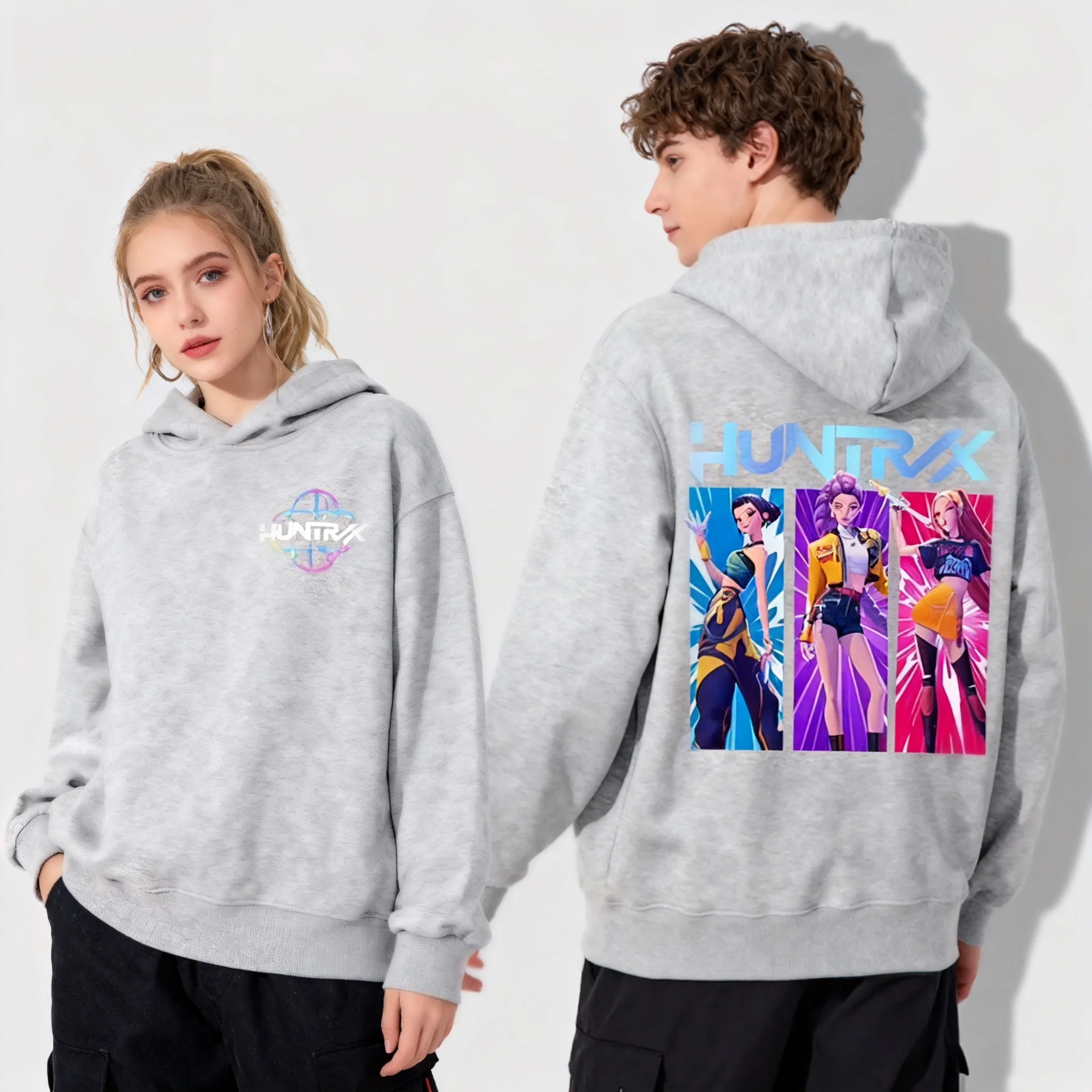 

25/26 осенне-зимние толстовки KPOP Witch Hunting Team Газа Мужская команда Sweet Cool Street Lazy Style Oversized Женщины Взрослые Дети