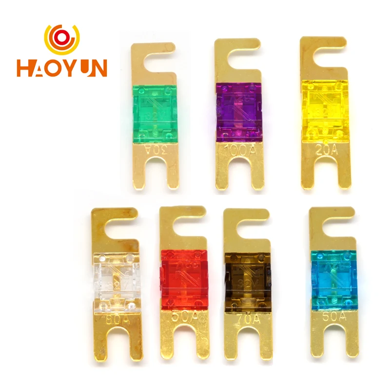 【5-1PCS】ANL Gold Plated Stud Car Fuses Mini Car Stereo Audio AFS Fuse 20A 30A 40A 50A 60A 70A 80A-150A 32V Auto Fuse Fuses Hot