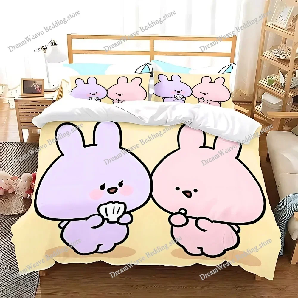 3D Print Duvet Cover Sleep Cute Asamimi Square Pattern Quilt Covers for Children Single Twin Queen King Bedding Set Home Textile