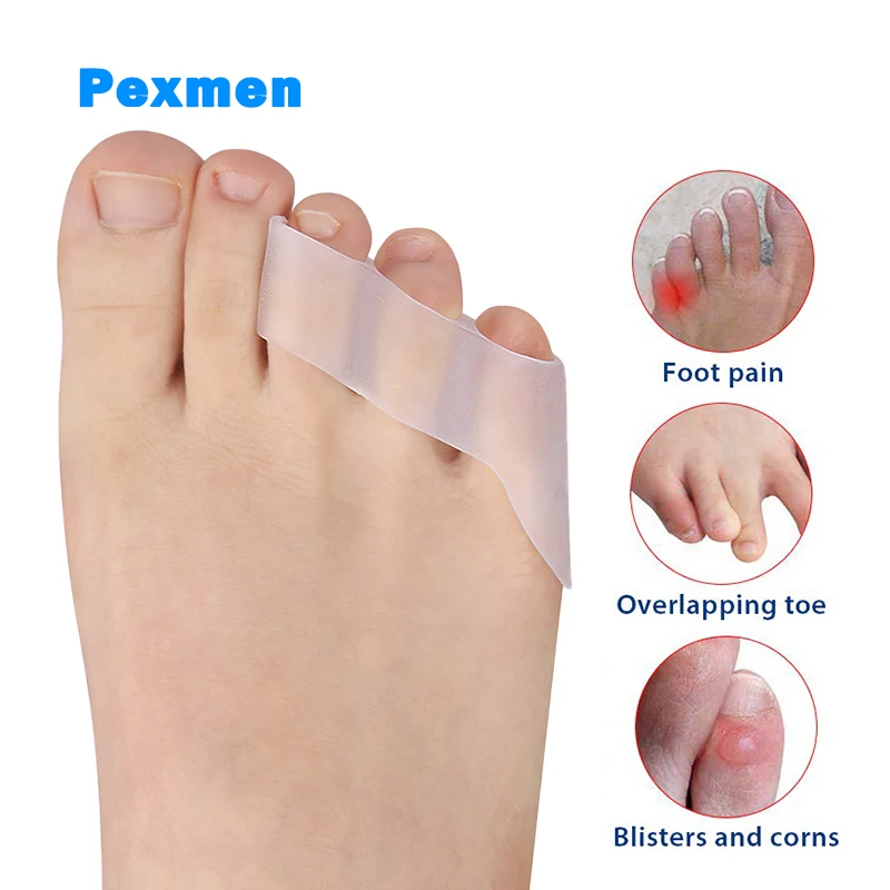 

Pexmen 2Pcs Pinky Toe Separator and Protectors for Overlapping Toe Curled Little Toes Spacers for Morton's Neuroma Pain Relief