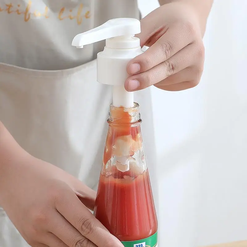 (BF06)Oyster Sauce Press Pump Dispenser Leak Proof Design Accurate Dosing For Home Kitchen Daily Cooking Use