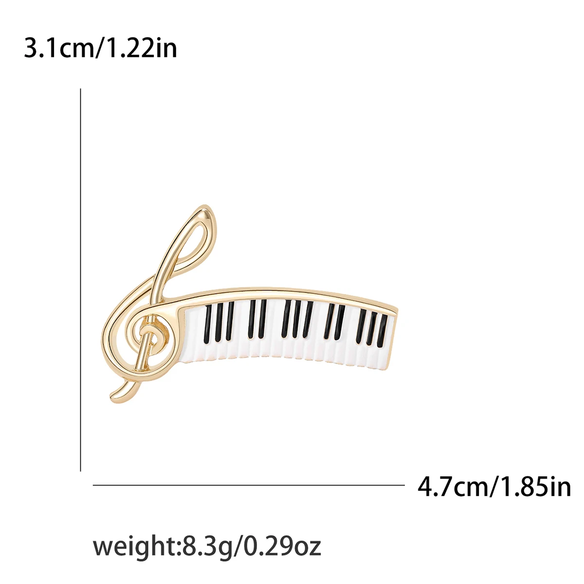 Beaut&Berry Classic Enamel Piano Note Brooches for Women Unisex Music Pins Casual Party Accessories New Gifts Friends Decoration - view 3