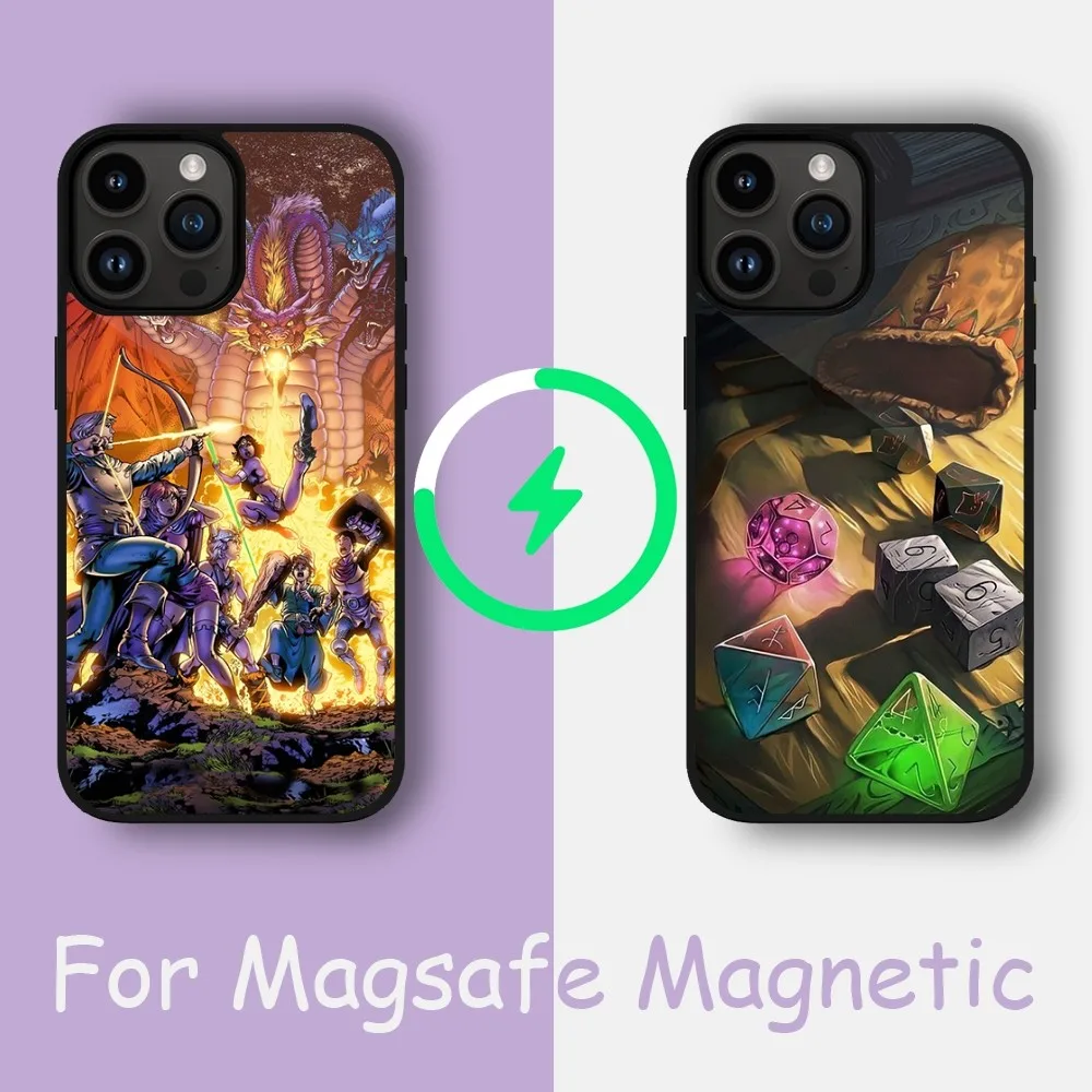 

Чехол для телефона Game D-подземелья D-Dragon для iPhone 15 14 13 12 11 Pro Max Plus, магнитные Чехлы для телефона Macsafe